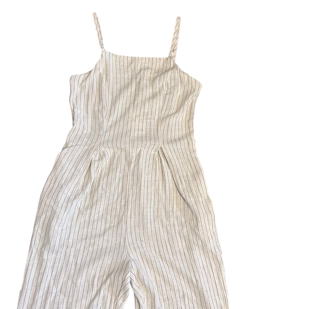 Monteau Los Angeles Women's Pin strip Pants Linen blend jumper size M NWT - Picture 3 of 5